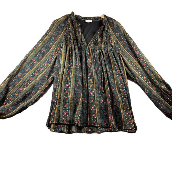 Hailey & Co Peasant Top Sheer Balloon Sleeve Dark Academia Preppy Size 2X I131 - Picture 1 of 9